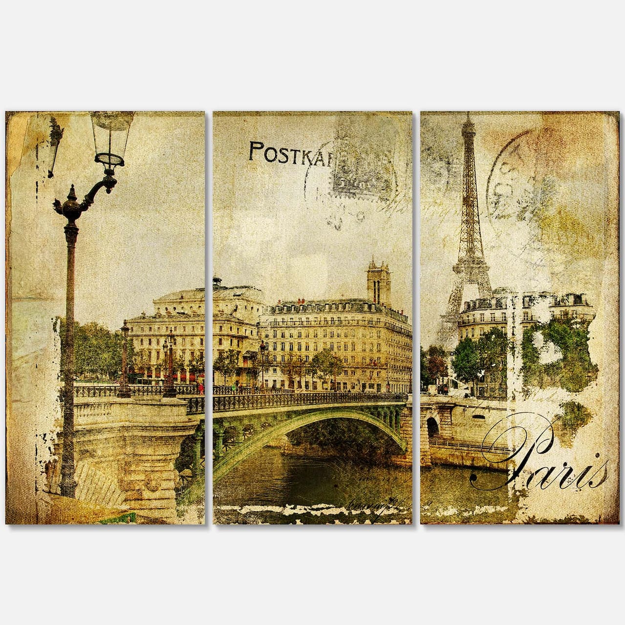 Designart - Vintage Paris - Abstract Cityscape Art